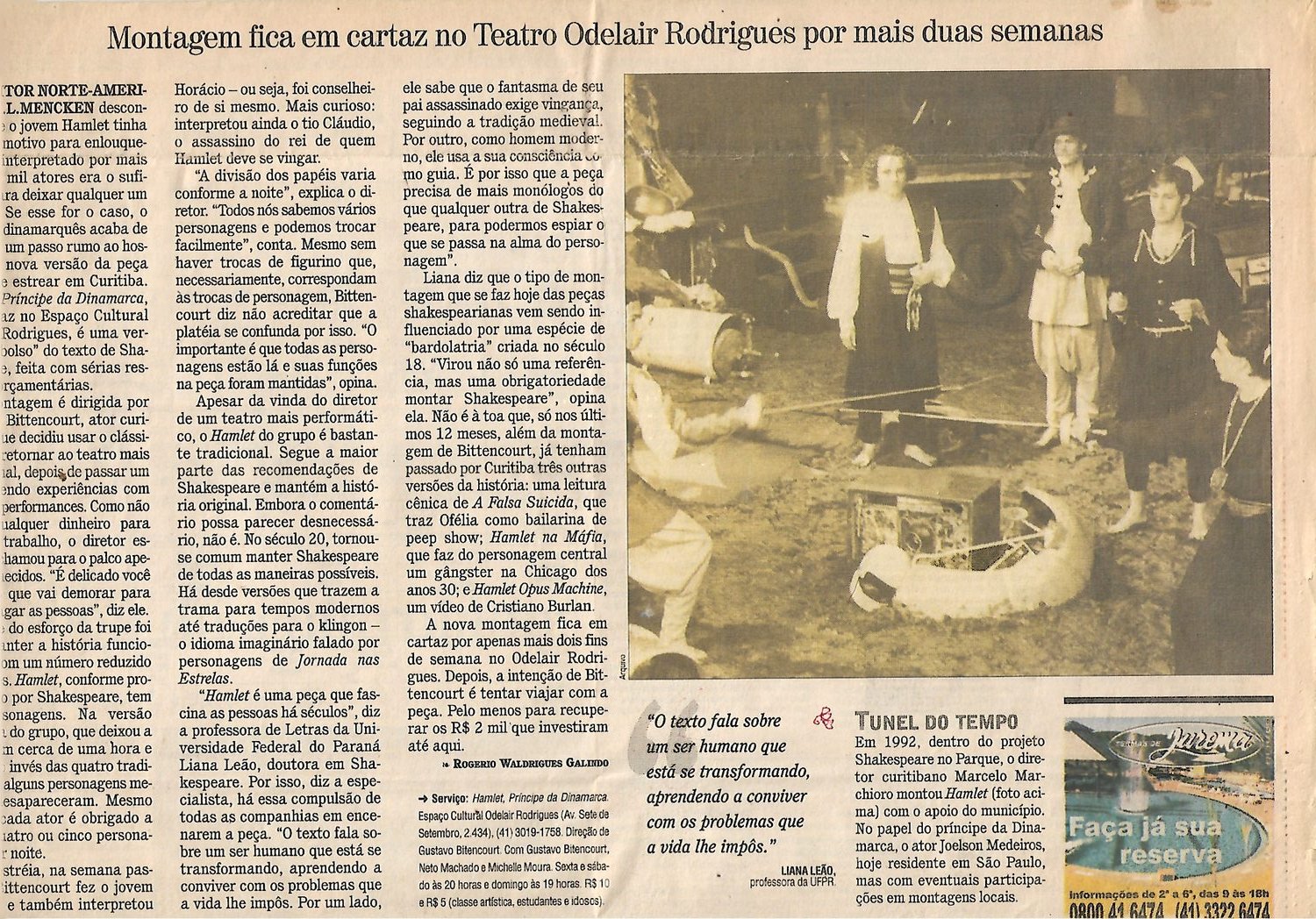 Caderno G, Gazeta do Povo, 4 de agosto de 2005.
